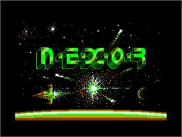 Title screen of N.E.X.O.R. on the Amstrad CPC.